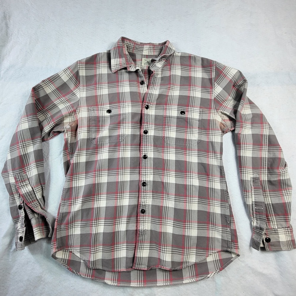 J Crew Tan Beige Button Down Flannel Shirt Size Large